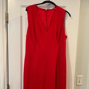 Glossy Red Elie Tahari Roanna Knee Length Dress, NWT, size 14